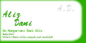 aliz dani business card